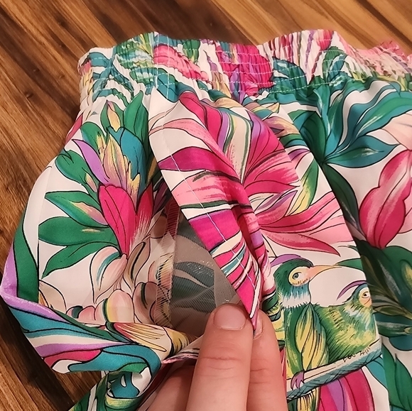 Vtg Pykettes Hawaiian Floral Bird Midi Skirt with Pockets - Picture 4 of 11